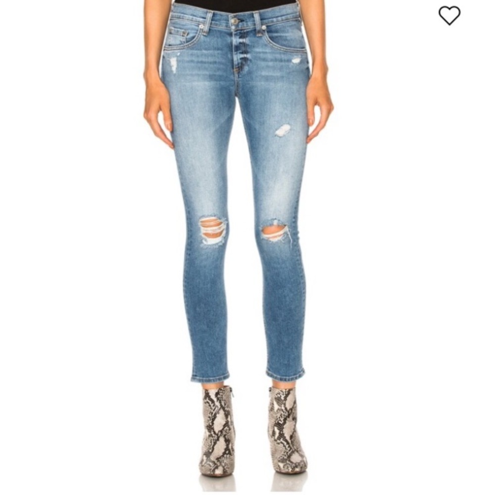 rag & bone Blue Ankle Cropped Jeans